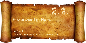 Rozenzweig Nóra névjegykártya